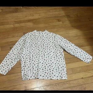 Bobbie Brooks Christmas Blouse - White and Black